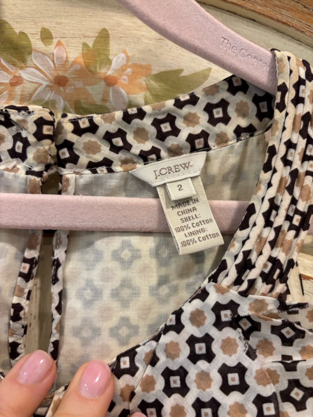 J. Crew brown and tan sleeveless blouse ruffle neck detail 2010s core - Picture 2 of 5